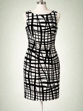 AGB Black & White Grid‎ Sheath Dress